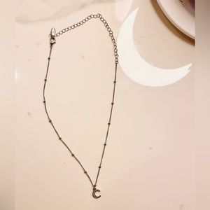Ettika Silver Silver Chain with Moon Rhinestone Charm Necklace (One Necklace)